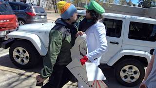 Protesters assemble at bar under investigation for promoting a "Free Beer Day" if Trump killed