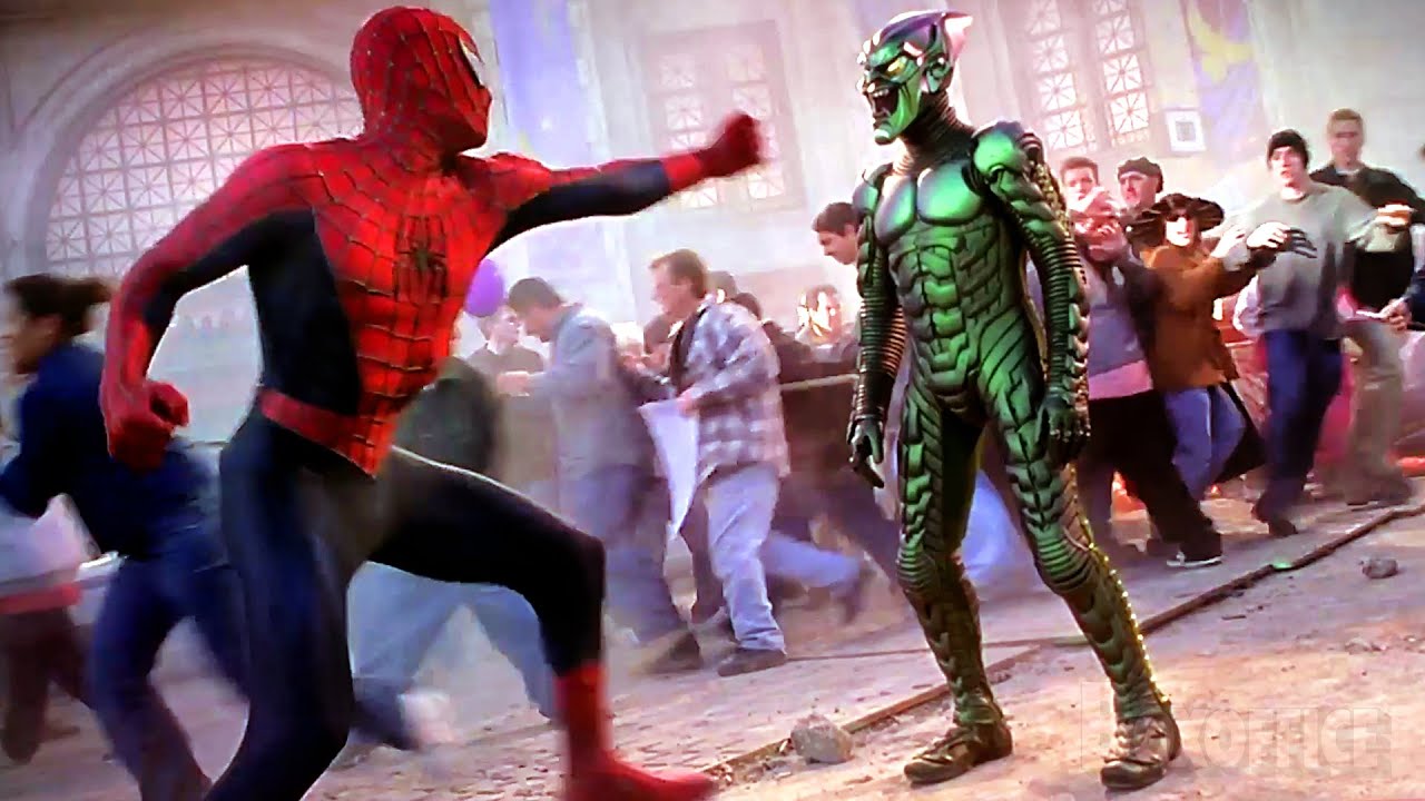 El duende verde vs. Spidey, Ataque en el festival, El hombre araña