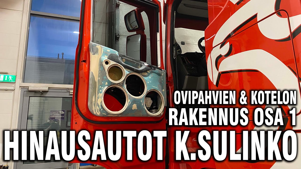 Hinausautot K.Sulinko Scania Osa 1: Ovipahvien, a-pilareiden sekä subwoofer-koteloiden työstöä