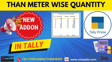Than meter wise quantity | New addon | Tally TDL