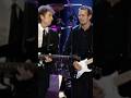Bob Dylan and Eric Clapton perform "Crossroads" together at Madison Square Garden in 1999.