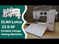 Machine  coudre vintage portable elna lotus zz et sp  un concurrent du poids plume singer 