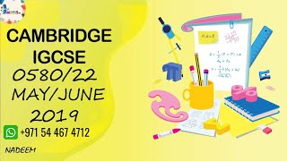 0580/22/M/J/19 Worked Solutions| IGCSE Math Paper 2019 (EXTENDED) | Science And Math