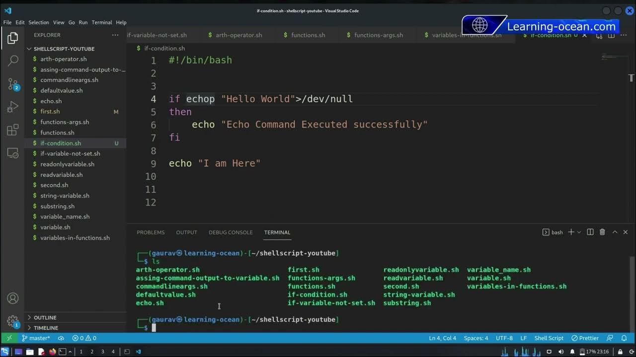 Shell Script tutorials - 26 - How to Use If With Command - Conditional ...