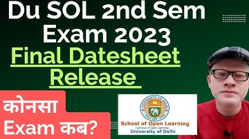 DU SOL Second Semester Final Datesheet Release 2023 NeP | SOL second semester final datesheet 2023