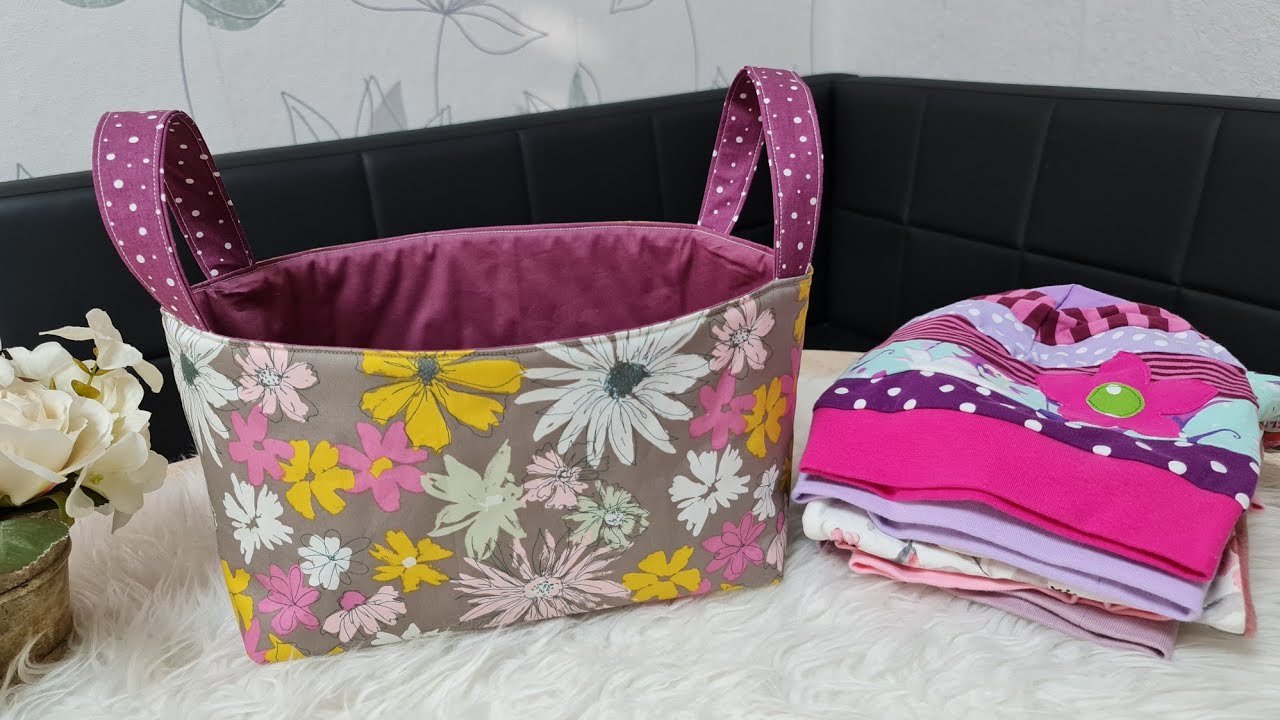 Fabric Basket DIY How to sew a fabric Basket YouTube