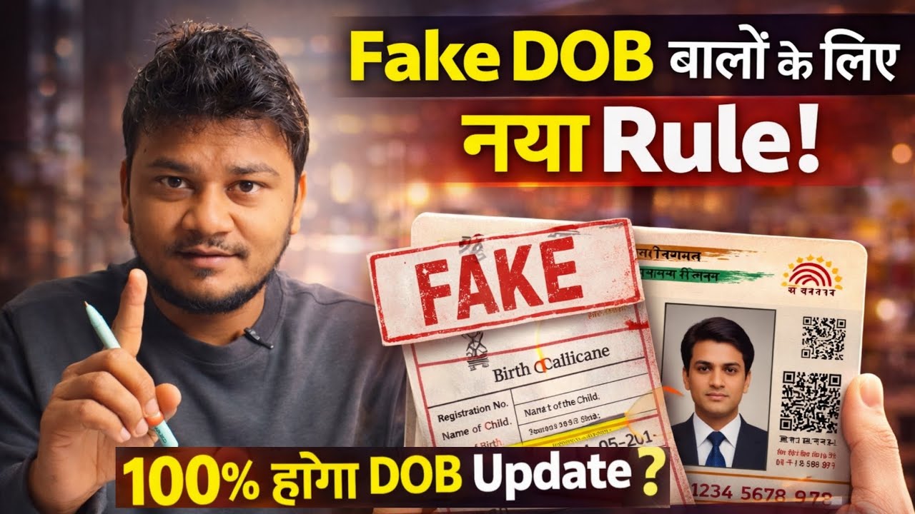 Fake Birth Certificate से DOB Limit Cross? | नया UIDAI Rule | अब DOB Update 100% होगा?