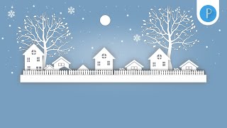 Home Winter Landscape vector illustration Tutorial Pixellab screenshot 2