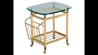 CE-3390 Vintage Brass Magazine Stand End Table