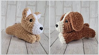 Собачка Из Плюшевой Пряжи Вязаная Крючком👍Crochet Dog🐶Häkelhund