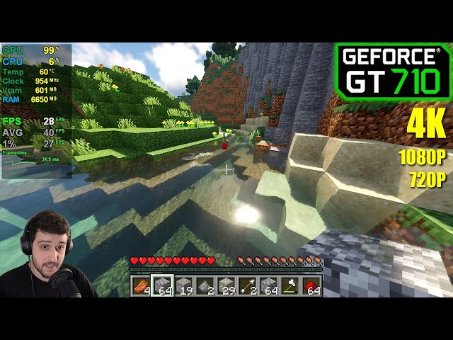 GT 710  Minecraft - 4K, 1080p, 720p - With and without Shaders! - EP3 