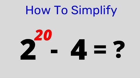 A Beautiful Math Olympiad Problem. 2^20-4=?