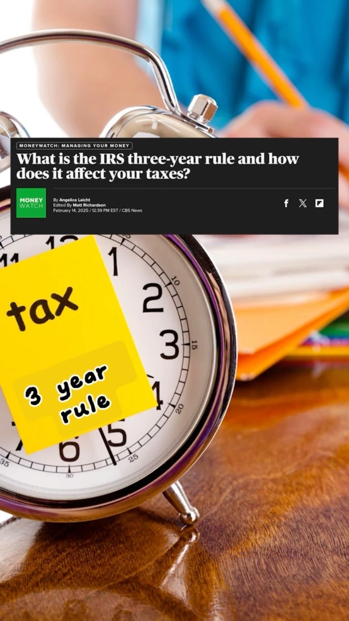 What is the IRS 3-year rule and how does it affect your taxes? #shorts