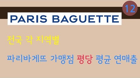 (DS guy) 파리바게뜨 전국 평당 평균 연매출분석, 프랜차이즈, 파이선(python), 판다스(pandas), 데이터사이언스, 파이썬, 파리바게트, 그래프, 파리바게뜨가맹점