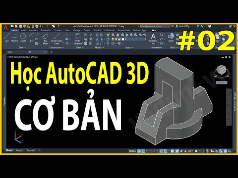 Học AutoCAD 3D | Giáo Trình AutoCAD 3D Cơ Bản - Bài tập AutoCAD 3D | Bài 2