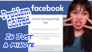 YOU CAN&#39;T USE YOUR FACEBOOK RIGHT NOW | FACEBOOK PROBLEM SOLVED | JHOYA TV