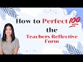 How do I perfect the Teachers Reflective Form | TRF(Teachers Reflective Form) Possible Question