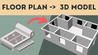 Creating a 3D Model from a floor plan image | Cinema4D ArchViz Tutorial