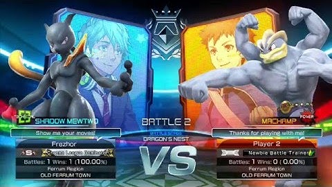 Pokkén Tournament Frezhor Machamp vs Shadow Mewtwo Local Battle 186 Pokemon Nintendo WiiU