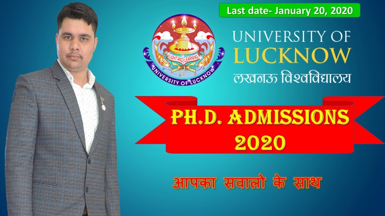 phd admission lucknow university