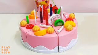 Toy Birthday Fruit Cake Cupcakes Cookies Toys For Children Playset Velcro Cutting Food