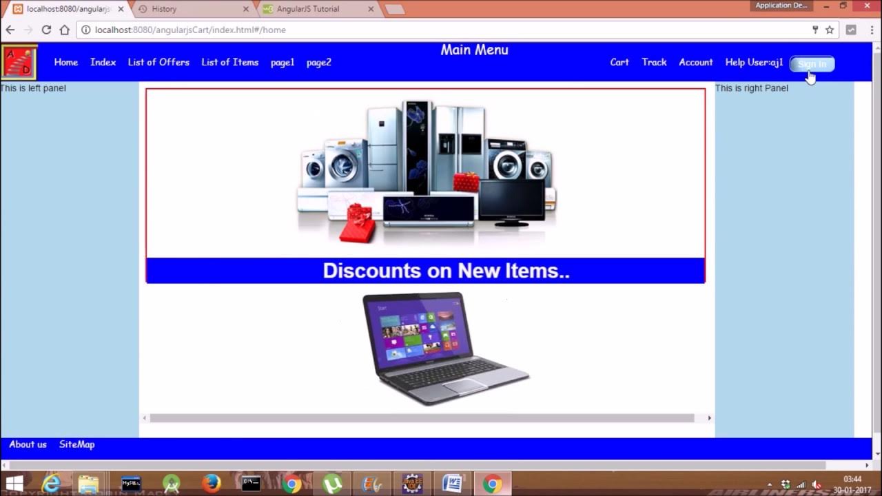 AngularJS Cart).Video14. Register User & Form