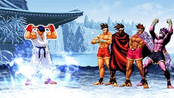 KOF MUGEN | Ice Ryu vs Joe Higashi Team