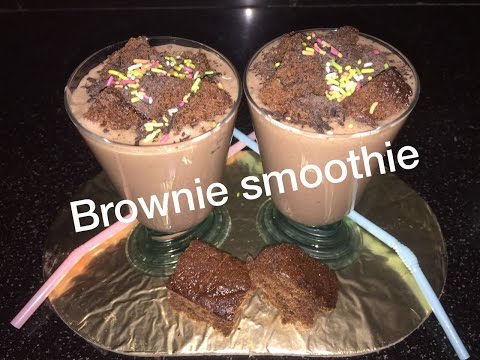 Brownie smoothie - Eggless chocolaty brownie milkshake recipe - New year special