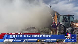 House destroyed due to fireworks in Utah County