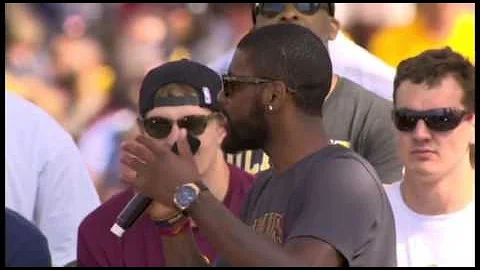 Kyrie Irving talks at Cavaliers Championship Rally