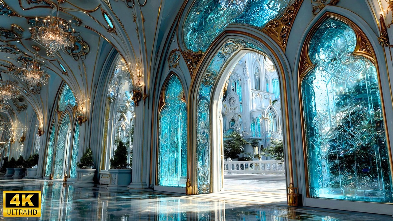 Замок меняющегося света | Тихое путешествие от рассвета к звёздам (4K)