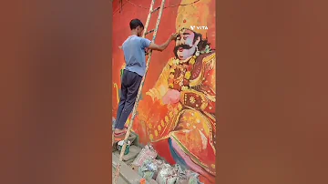 #dhanuyatra #bargarh #wallart #portrait #maharaja kansa.  #graffiti  #2023status