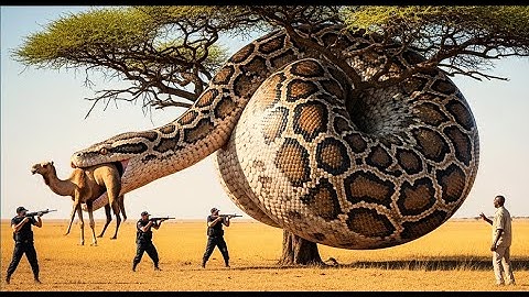 Brave heroes save a camel from a terrifying attack by a giant python 🐍
