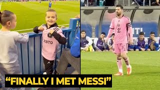 Young Messi fan cute reaction after met MESSI during yesterday match vs Montreal | Football News