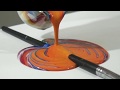 40 color acrylic pour on two canvases webinjection technique
