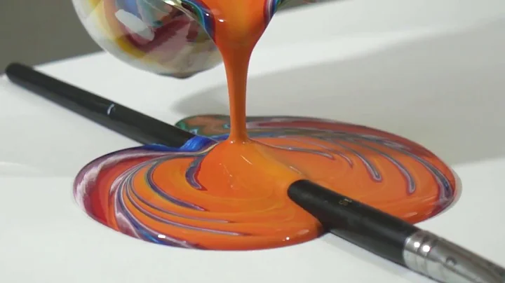 40 Color Acrylic Pour on Two Canvases --Web/Inject...