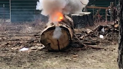 Splitting A 36-inch Log With Black Powder! - DayDayNews