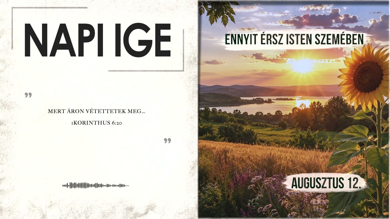 Napi IGE | Ennyit érsz Isten szemében | 2026.08.12