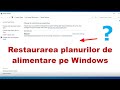 Restaurarea planurilor de alimentare pe Windows