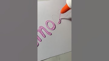 Your name hand lettering with glue, #calligraphy , #satisfying , #shorts