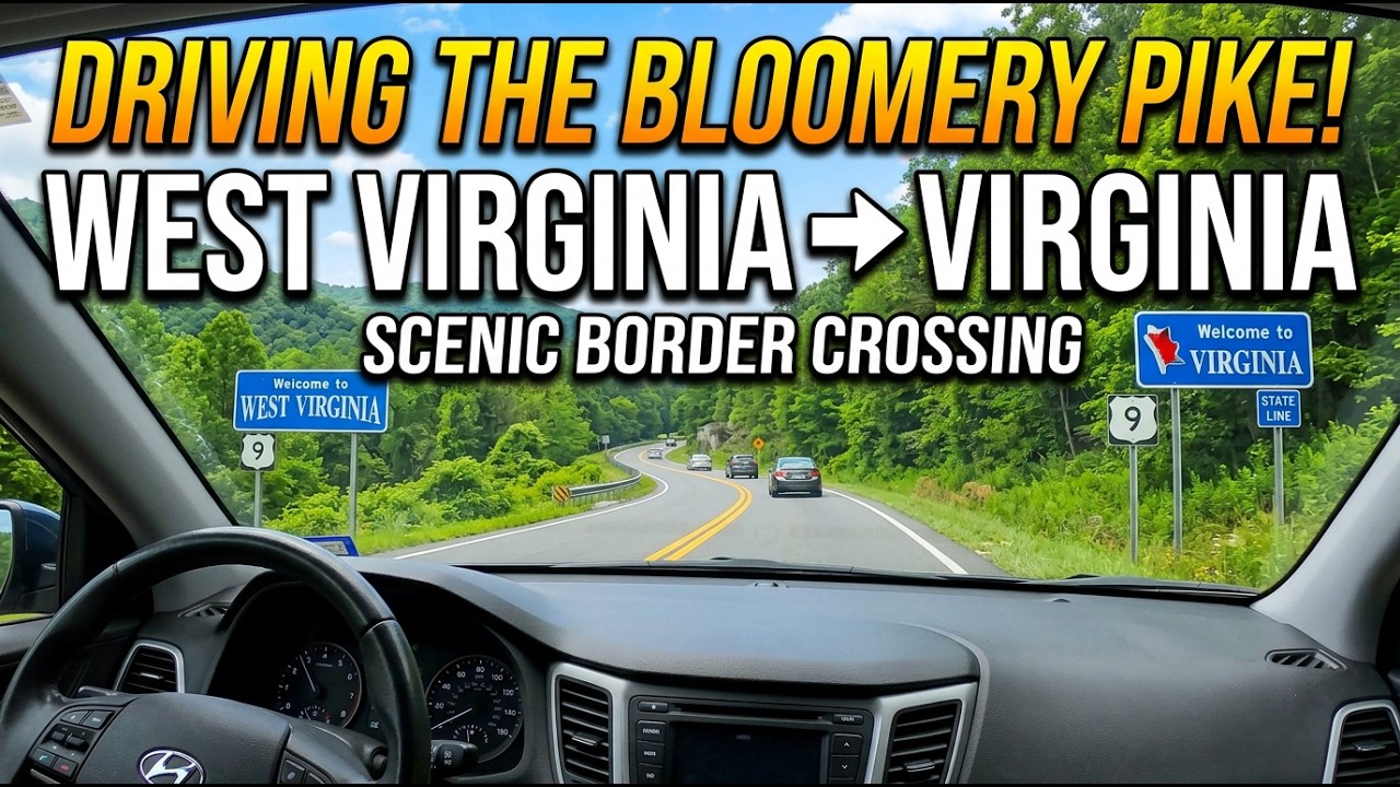 Driving on The Bloomery Pike going between West Virginia and Virginia