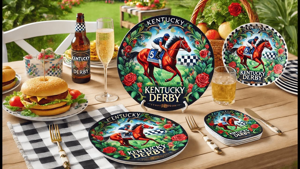 Derby Dinner Plates - Horse Racing Party Supplies, 8-Pack, 9-Inch Paper Plates