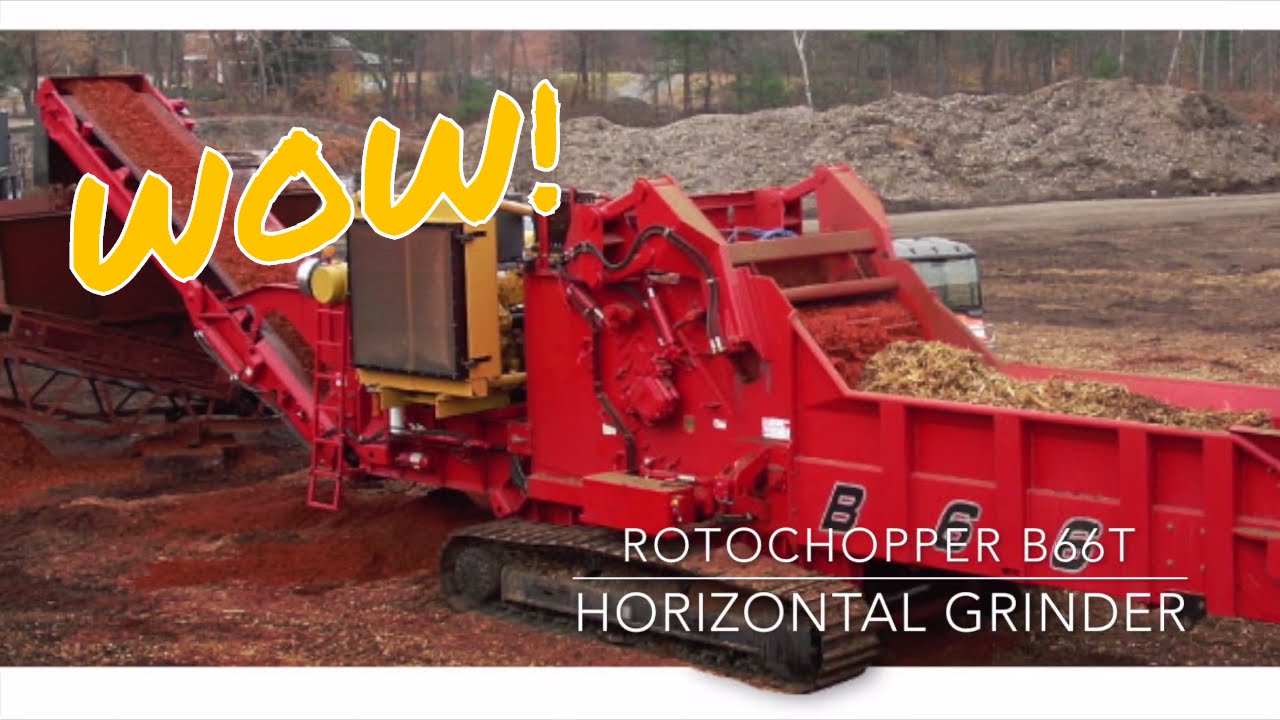RotoChopper B66T Horizontal Grinder - Eating Trees!