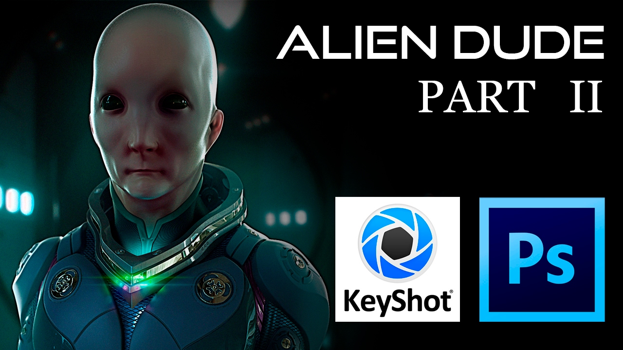 Alien dude (Rrendering and compose process) - YouTube
