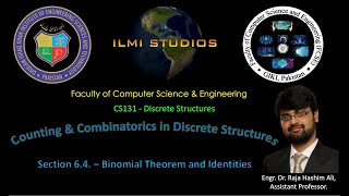 CS131 2020 Discrete Structures - Chapter 6 Counting - Binomial Theorem and Identities