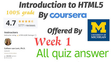 Introduction to HTML5 || Week 1 Quiz Answer || coursera || 100% grade