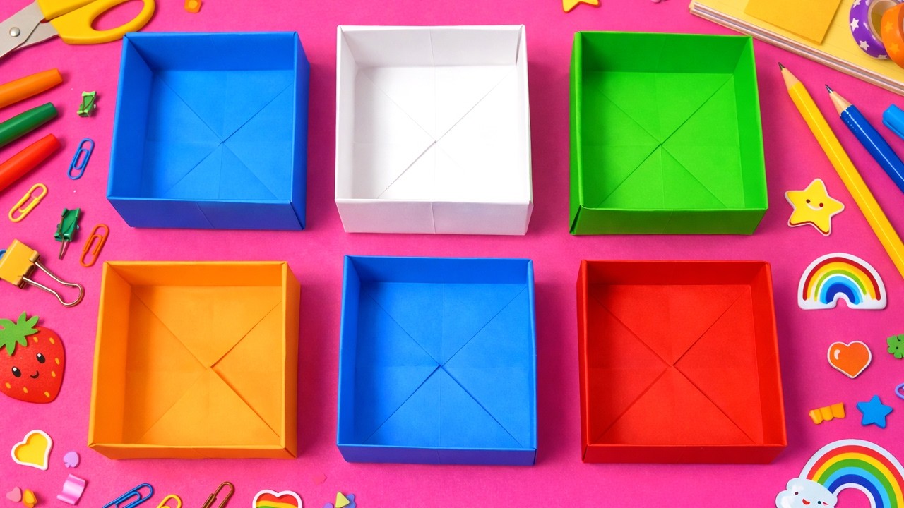 Paper Box Tutorial Easy Origami Paper Box | How to make a paper boxes Without Glue | Simple ...