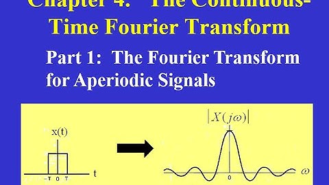 Chapter 04 Part 1:  The Continuous-Time Fourier Transform for Aperiodic Signals