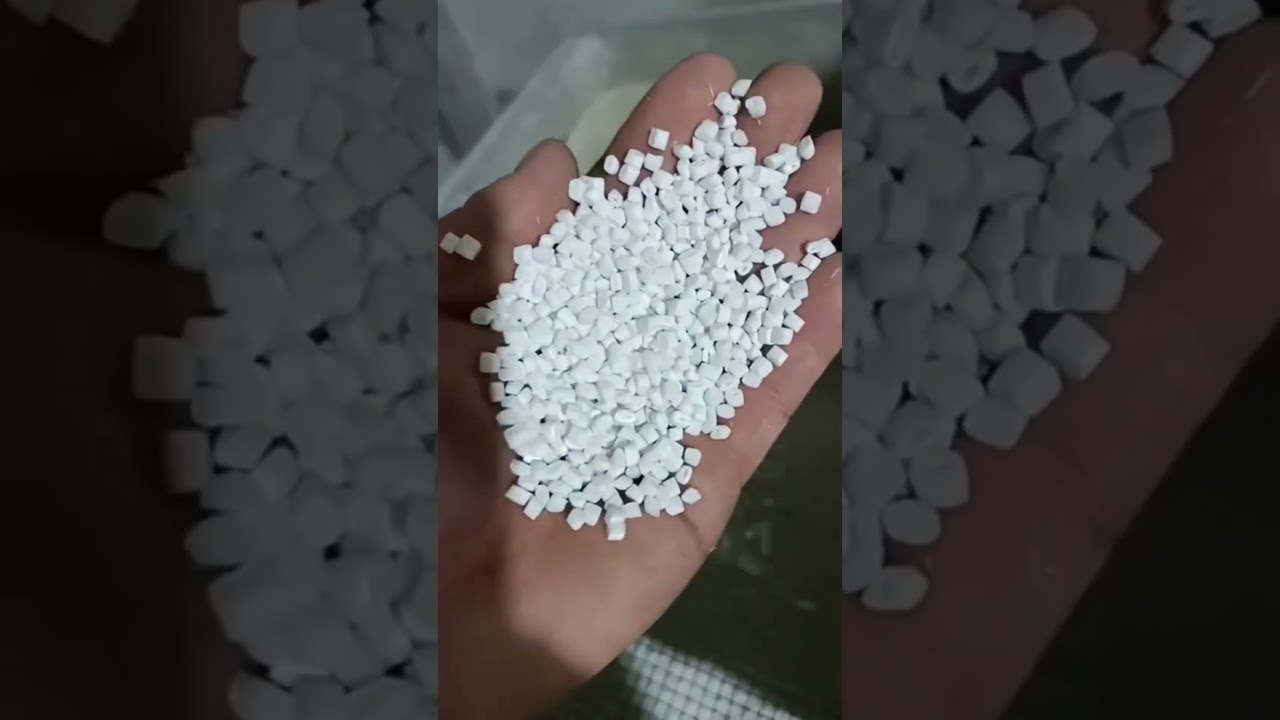 White HIPS recycled granules: impact 8, MI 5, eco-friendly, no surface black spots.