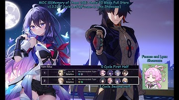 MOC 10(Memory of Chaos 10)E1 Seele E0 Blade Full Stars V1.3.2(27 Cycle Left)(Fuxuan & Lynx Showcase)